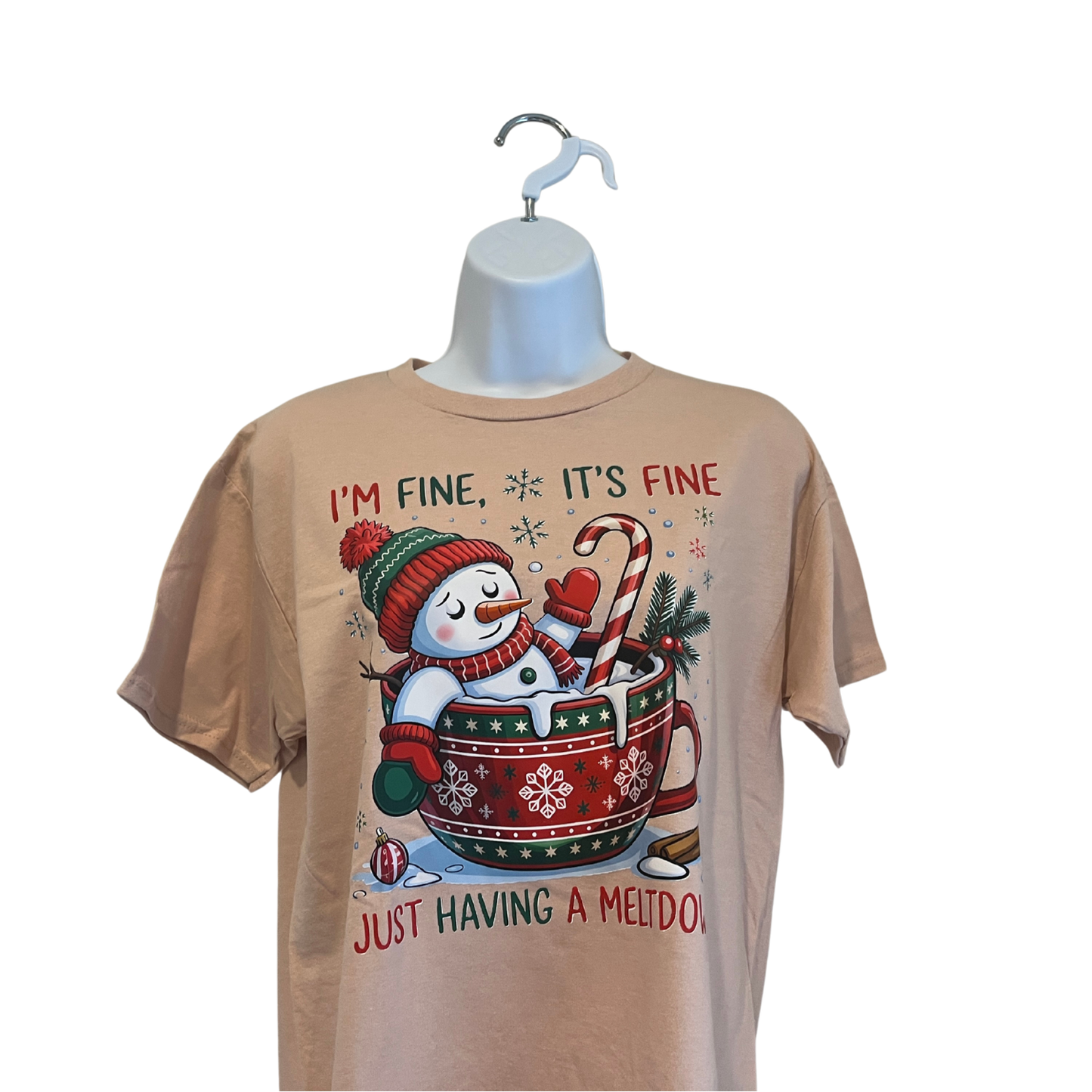 “I’m Fine, It’s Fine, Just Having a Meltdown” Funny Snowman Christmas T-Shirt