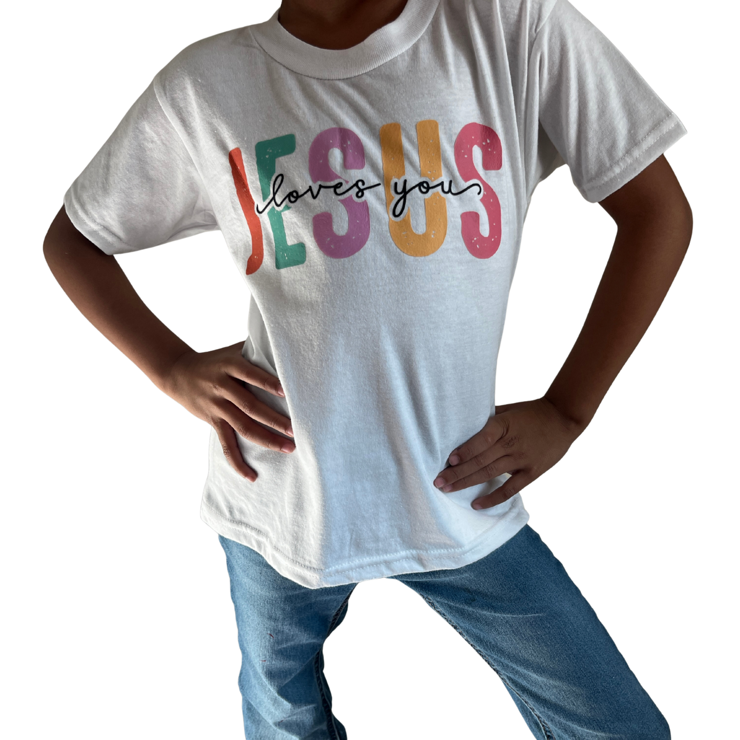 “Jesus Loves You” Positive Message T-Shirt | Colorful Graphic Tee