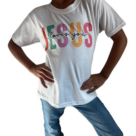 “Jesus Loves You” Positive Message T-Shirt | Colorful Graphic Tee