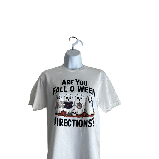 “Are You Fall-O-Ween Directions?” Funny Ghost Autumn T-Shirt for Teachers