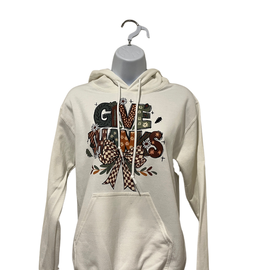 “Give Thanks” Fall Hoodie | Cozy Autumn Gratitude Sweatshirt
